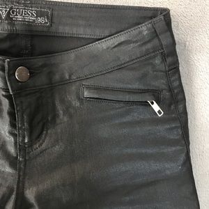 Guess - Black Skinny Jeans - Shiny Leather Finish